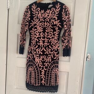 Almatrichi Spain Embroidered Elegant Black Cotton Dress - European size 38